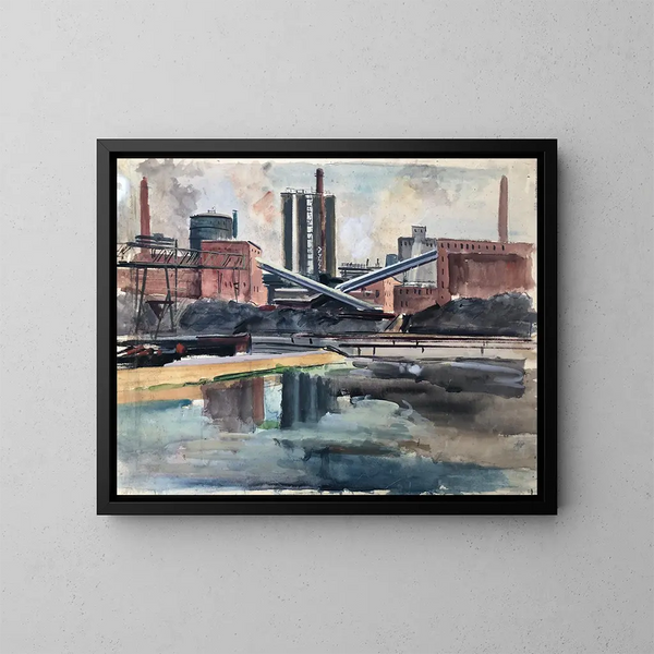 Fabrik in Linz - Otto Geigenberger — gerahmtes Bild an der Wand