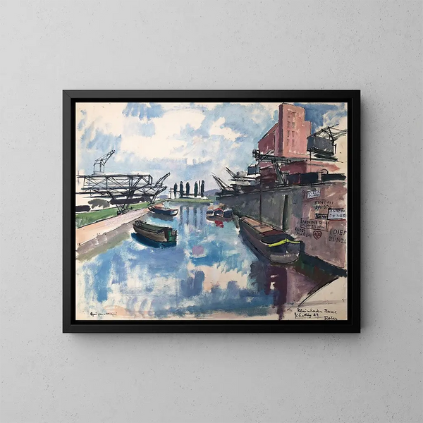 Port du Rhin à Bâle - Otto Geigenberger — gerahmtes Bild an der Wand
