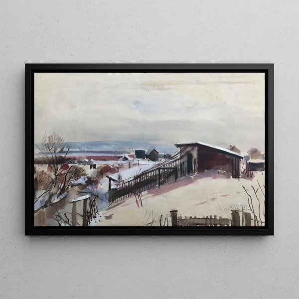 Winter in Sankt Pölten - Otto Geigenberger — gerahmtes Bild an der Wand