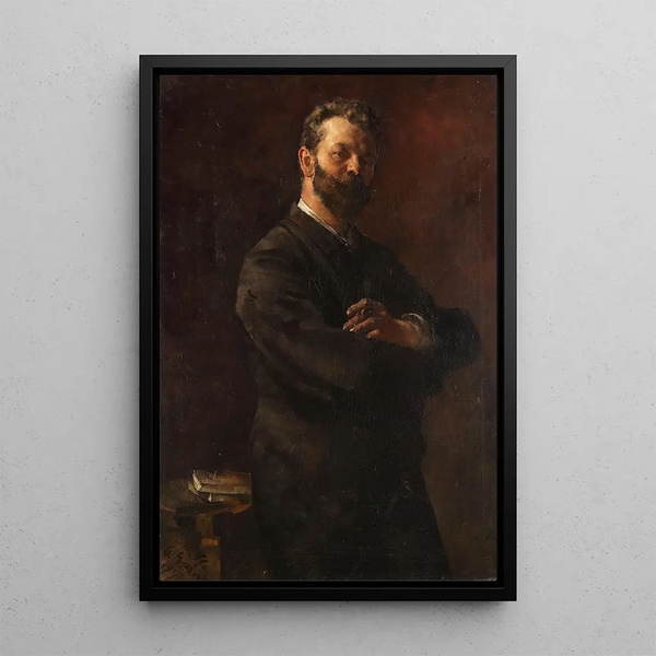 Portrait des Zeichenlehrers Arthur Haferkorn - Otto Greiner — gerahmtes Bild an der Wand