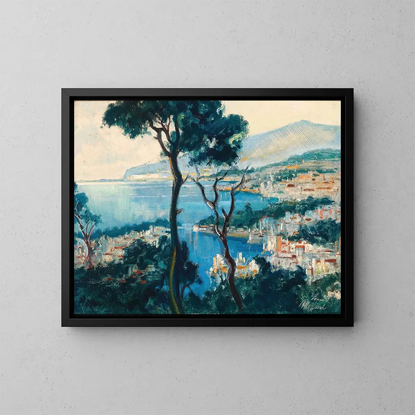 Eine Aussicht auf die Küste von Sorrento - Otto Hamel — gerahmtes Bild an der Wand