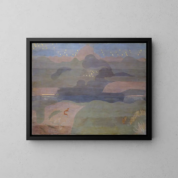 Nacht über dem Walen-See - Otto Meyer-Amden — gerahmtes Bild an der Wand