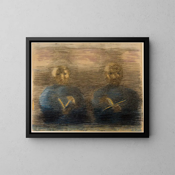 Vorbereitungsstudie für eine Meditation im Esszimmer um 1928-30 - Otto Meyer-Amden — gerahmtes Bild an der Wand