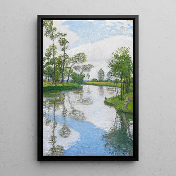 Flussufer - Otto Modersohn — gerahmtes Bild an der Wand