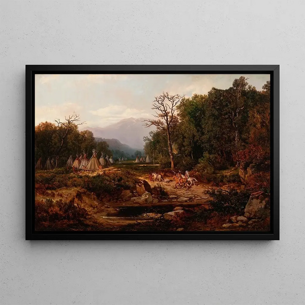 Campement indien - Otto Reinhold Jacobi — gerahmtes Bild an der Wand