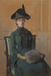Portrait von Elizabeth Bruel sitzend mit ihren Händen in einem Ärmel - Otto Scholderer — Ansicht des Kunstwerks