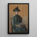 Portrait von Elizabeth Bruel sitzend mit ihren Händen in einem Ärmel - Otto Scholderer — gerahmtes Bild an der Wand