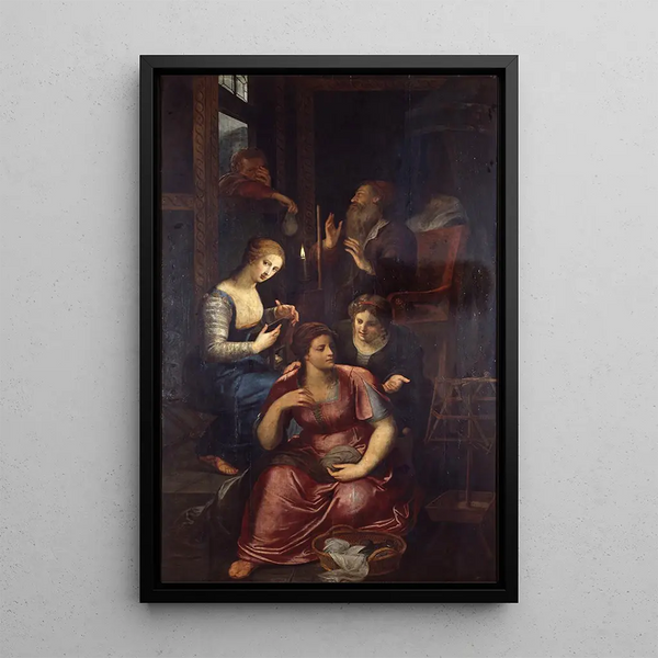 Die Wohltätigkeit des Heiligen Nikolaus von Myra - Otto van Veen — gerahmtes Bild an der Wand