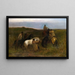 Hirten in einer weiten Landschaft - Otto von Thoren — gerahmtes Bild an der Wand