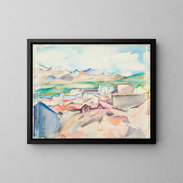 Dorfensemble in Banyuls-sur-Mer - Owen Merton — gerahmtes Bild an der Wand