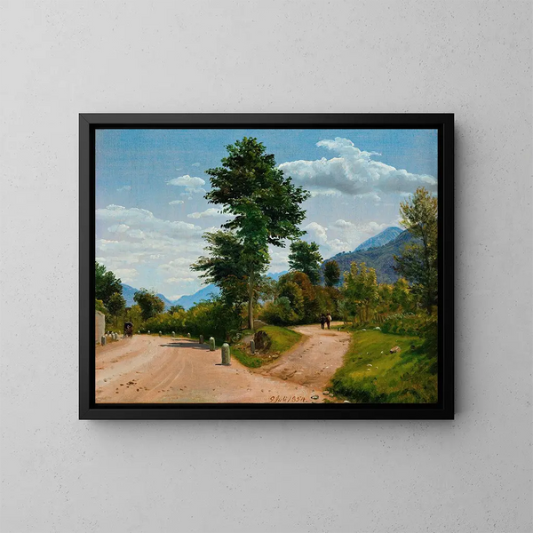 Italienisches Landschaftsgemälde - P. C. Skovgaard — gerahmtes Bild an der Wand