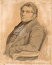 Portrait eines korpulenten Mannes, halbfigur sitzend, im Dreiviertelprofil nach links - P. C. Skovgaard — Ansicht des Kunstwerks