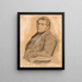 Portrait eines korpulenten Mannes, halbfigur sitzend, im Dreiviertelprofil nach links - P. C. Skovgaard — gerahmtes Bild an der Wand