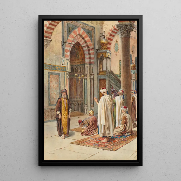 Muslime beim Gebet - Pietro Pavesi — gerahmtes Bild an der Wand