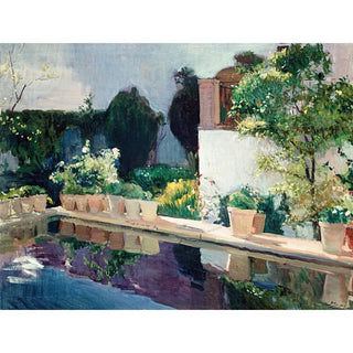 Palais de l'Étang, jardins royaux de Séville - Joaquin Sorolla | Reproduction Tableau Décoration murale affiche copie