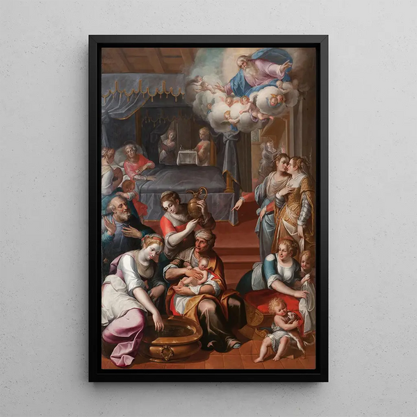 Die Geburt der Jungfrau - Paolo Camillo Landriani — gerahmtes Bild an der Wand