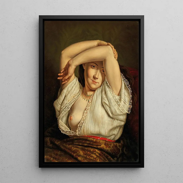 Eine verführerische Frau - Paolo Gaidano — gerahmtes Bild an der Wand