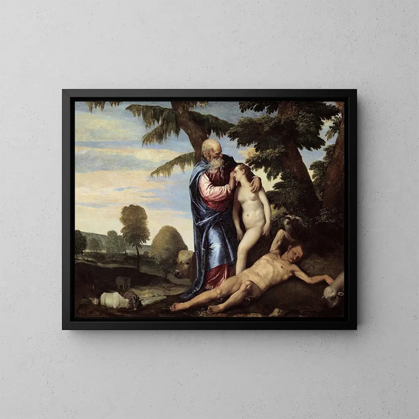 Die Erschaffung Adams - Paolo Véronèse — gerahmtes Bild an der Wand