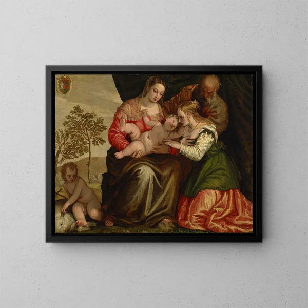 Der mystische Hochzeit der heiligen Katharina - Paolo Véronèse — gerahmtes Bild an der Wand