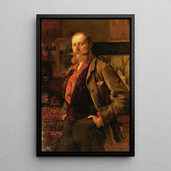 Portrait von Gustave Courtois - Pascal-Adolphe-Jean Dagnan-Bouveret — gerahmtes Bild an der Wand