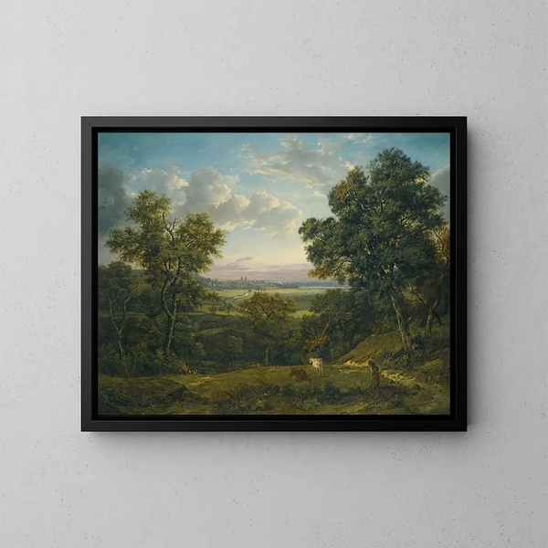 Ansicht von Greenwich vom Charlton Wood bei Woolwich - Patrick Nasmyth — gerahmtes Bild an der Wand