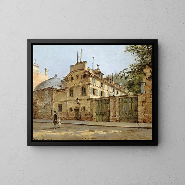 Hôtel de Balzac, Eingang und Fassade zur Straße Fortune, heute Straße Balzac - Paul-Joseph-Victor Dargaud — gerahmtes Bild an der Wand