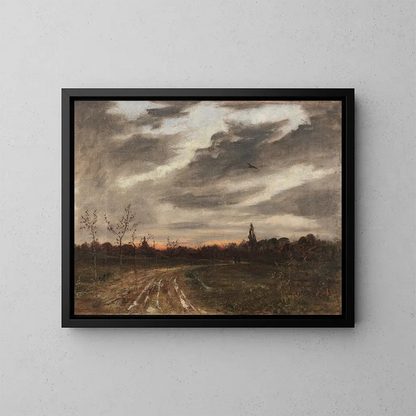 Abendstimmung nach dem Regen auf dem Weg nach Niedergrunstedt - Paul Baum — gerahmtes Bild an der Wand