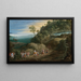 Ein weites Landschaft mit Szenen aus der Historiae Aethiopica - Paul Bril — gerahmtes Bild an der Wand