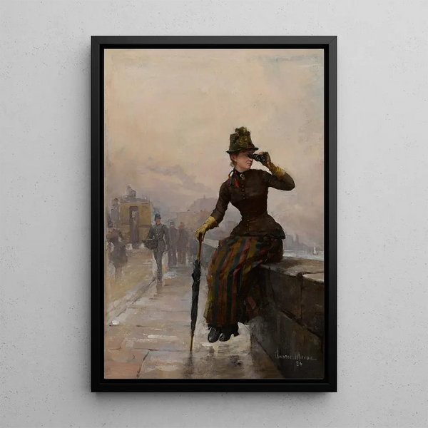 Blick auf die Seine - Paul Charles Chocarne-Moreau — gerahmtes Bild an der Wand