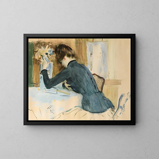 Paul Csar Helleu - Profile Portrait Of A Young Lady.webp