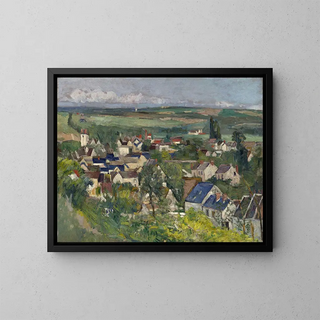 Panoramaansicht von Auvers - Paul Cézanne — gerahmtes Bild an der Wand