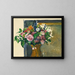Blumen in einer roten Vase - Paul Cézanne — gerahmtes Bild an der Wand