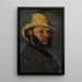 Gustave Boyer geboren 1840 mit Strohhut - Paul Cézanne — gerahmtes Bild an der Wand