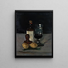 Stillleben mit Glasflasche und Zitronen - Paul Cézanne — gerahmtes Bild an der Wand