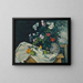 Stillleben mit Blumen und Früchten - Paul Cézanne — gerahmtes Bild an der Wand