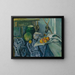 Stillleben mit einer Ingwer-Topf und Auberginen - Paul Cézanne — gerahmtes Bild an der Wand
