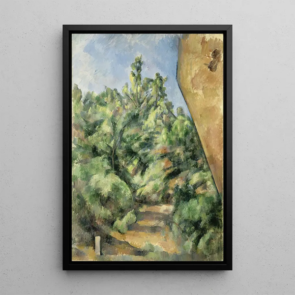 Der rote Felsen - Paul Cézanne — gerahmtes Bild an der Wand