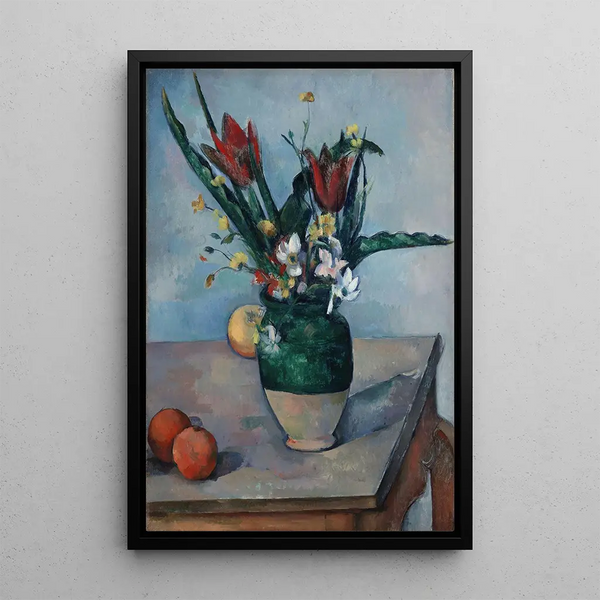Das Tulpenvasen - Paul Cézanne — gerahmtes Bild an der Wand