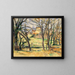 Bäume und Häuser in der Nähe des Jas de Bouffan - Paul Cézanne — gerahmtes Bild an der Wand