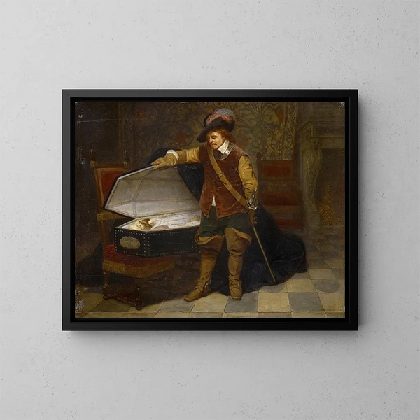 Cromwell und Charles I. - Paul Delaroche — gerahmtes Bild an der Wand