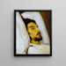 Portrait eines Mannes auf seinem Sterbebett, früher Armand Carrel genannt - Paul Delaroche — gerahmtes Bild an der Wand