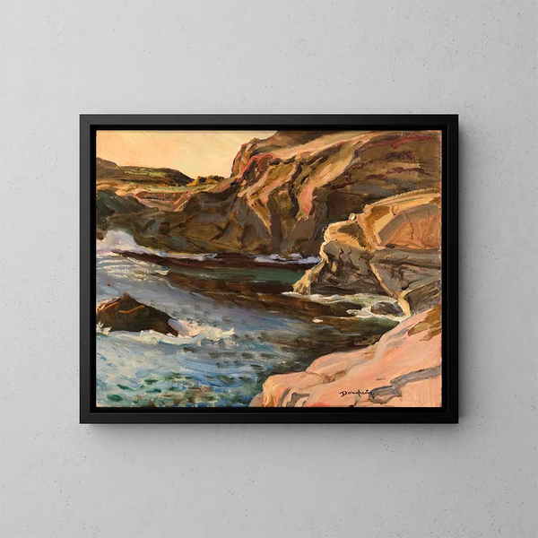 Felsen von Kalifornien - Paul Dougherty — gerahmtes Bild an der Wand
