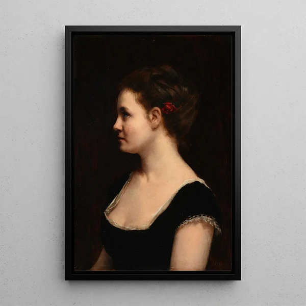 Profil einer Frau - Paul Dubois — gerahmtes Bild an der Wand