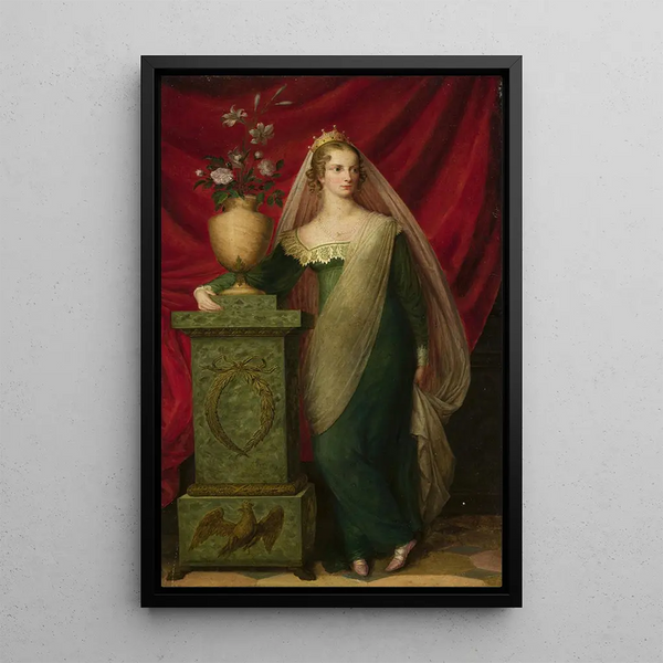 Portrait einer Prinzessin - Paul Ernst Gebauer — gerahmtes Bild an der Wand