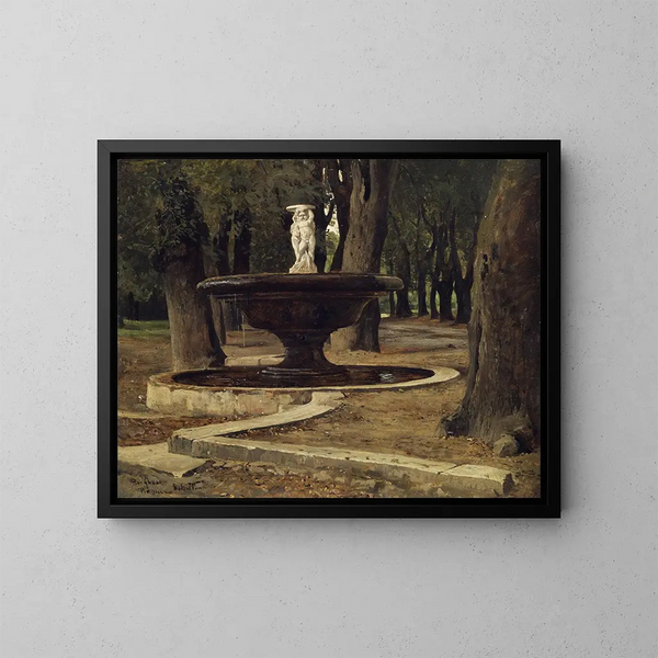 Fontaine im Park der Villa Borghese in Rom - Paul Flickel — gerahmtes Bild an der Wand