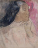 Eine tahitianische Frau mit einer Blume im Haar - Paul Gauguin — Ansicht des Kunstwerks