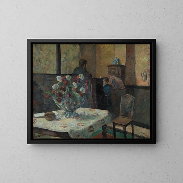 Innenraum - Paul Gauguin — gerahmtes Bild an der Wand