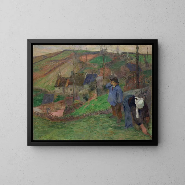 Landschaft von Bretagne - Paul Gauguin — gerahmtes Bild an der Wand