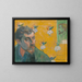 Selbstporträt mit dem Porträt von Bernard Les Misérables - Paul Gauguin — gerahmtes Bild an der Wand