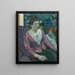 Frau vor einem Stillleben von Cézanne - Paul Gauguin — gerahmtes Bild an der Wand